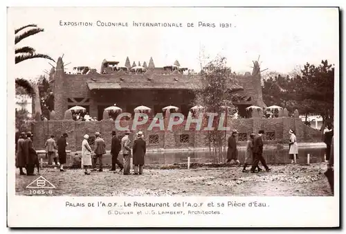 Cartes postales Exposition Coloniale Internationale Paris 1931 Palais de l&#39AOF Restaurant et sa piece d&#39ea
