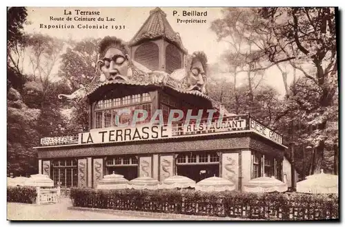 Ansichtskarte AK Exposition Coloniale Internationale Paris 1931 Terrasse Ceinture du lac Beillard Restaurant