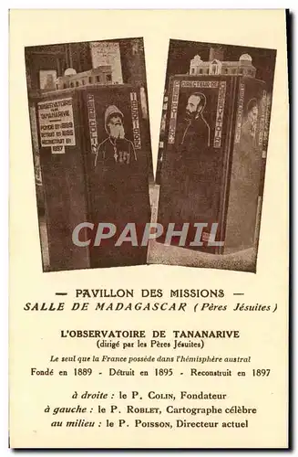 Cartes postales Exposition Coloniale Internationale Paris 1931 Pavillon des missions Madagascar Observatoire Tan