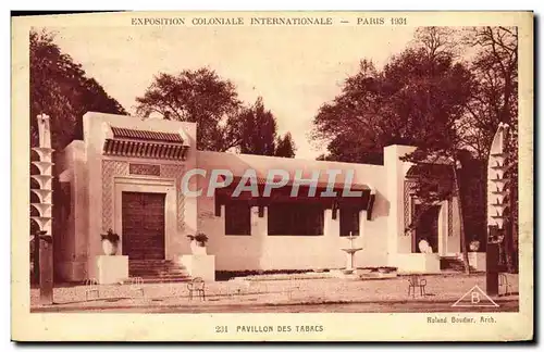 Cartes postales Exposition Coloniale Internationale De Paris Pavillon Des Tabacs