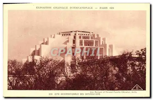Cartes postales Exposition Coloniale Internationale De Paris Cite internationale Des Informations