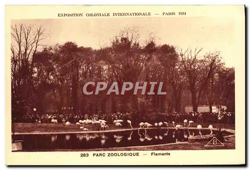 Cartes postales Exposition Coloniale Internationale De Paris Parc Zoologique Zoo Flamants roses