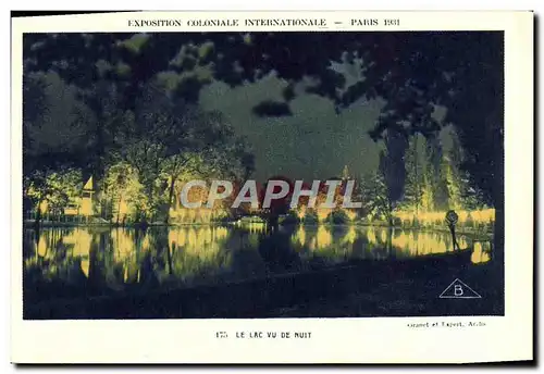 Cartes postales Exposition Coloniale Internationale De Paris Le Lac Vu De Nuit