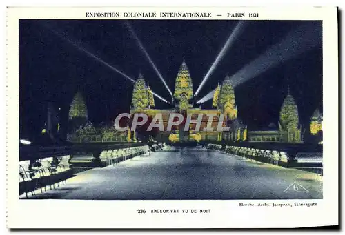 Ansichtskarte AK Exposition Coloniale Internationale De Paris Angkor Vat Vu De Nuit