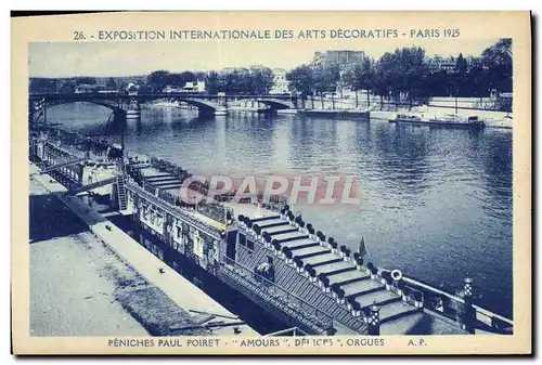 Cartes postales Exposition Internationale Des Arts Decoratifs Paris Peniches Paul Poiret Amours Orgues