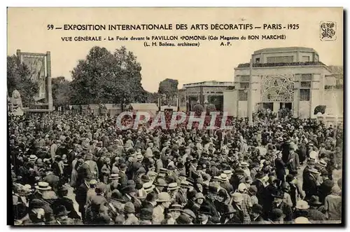 Cartes postales Paris Exposition Internationale Des Arts Decoratifs Vue Generale La foule devant le pavillon Pom