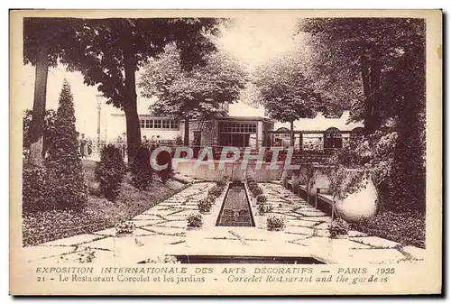 Cartes postales Paris Exposition Internationale Des Arts Decoratifs 1925 Le Restaurant Corcelet et Les Jardins