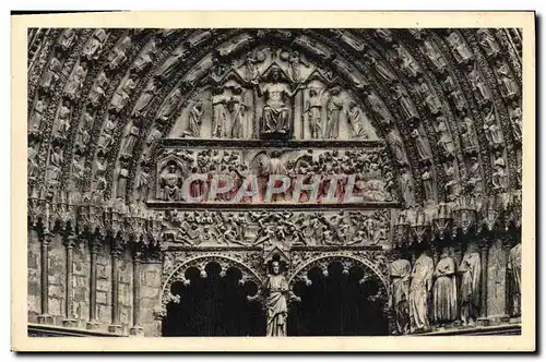 Cartes postales Bourges La Cathedrale Tympan Du Portail Central Le jugement dernier