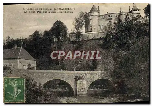 Cartes postales Collcetion Du Chateau De Chastellux Le Vieux Pont sur La Cure Et Le Chateau