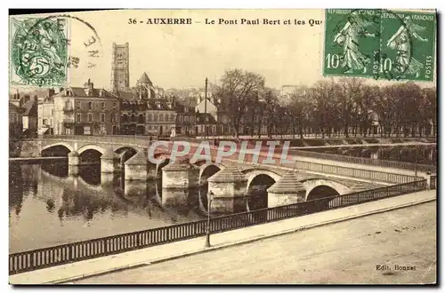 Cartes postales Auxerre Le Pont Paul Bert Et Les Quai