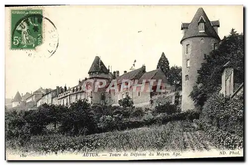 Cartes postales Autun Tours De Defense Du Moyen Age