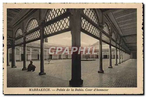 Ansichtskarte AK Marrakech Palais De La Bahia Cour d&#39Honneur