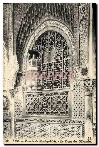 Cartes postales Fez Zaoula De Moulay Idris Le Trone Des Offrandes