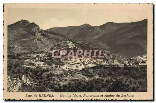 Cartes postales Env De Meknes Moulay Idriss Panorama Et Chaine Du Zerhoun