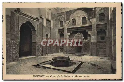 Cartes postales Meknes Cour De La Medersa Bou Anania