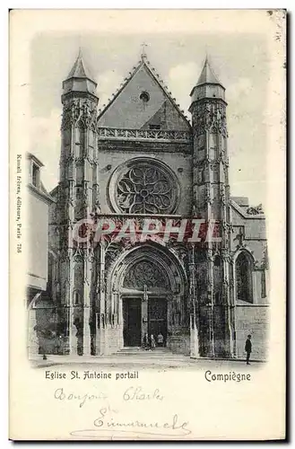 Cartes postales Eglise St Antoine Portail Compigne