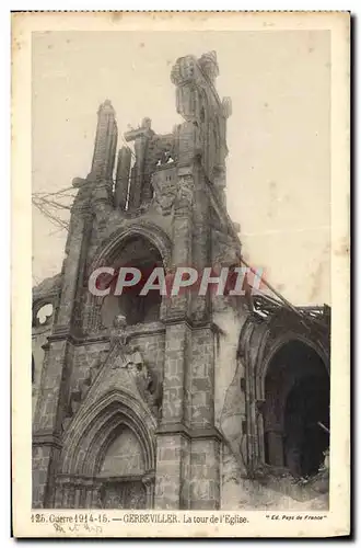 Cartes postales Guerre Gerbeviller La Tour De l&#39Eglise Militaria