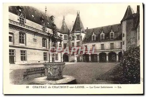 Cartes postales Chateau De Chaumont Sur Loire La Cour Interieure