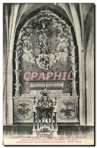 Cartes postales Landreville Interieur De L&#39Eglise Assomption De La Vierge Statues Et Taberuacle