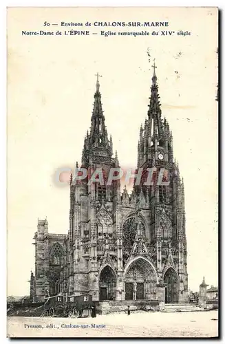 Ansichtskarte AK Environs De Chalons Sur Marne Notre Dame De l&#39Epine Eglise Remarquable