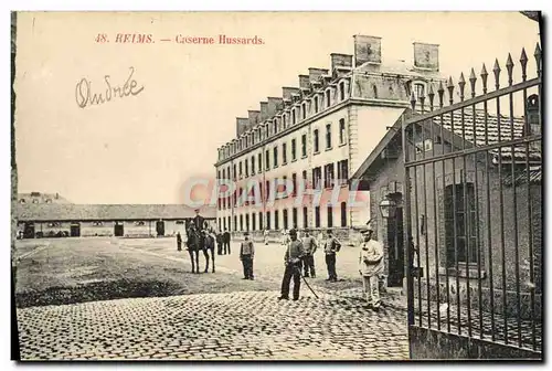 Cartes postales Reims Caserne Hussards Militaria