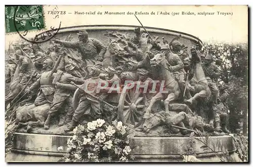 Cartes postales Troyes Haut Relief Du Monument Des Enfants De l&#39Aube Militaria