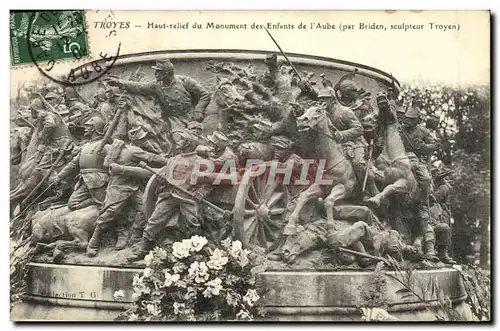 Cartes postales Troyes Haut Relief Du Monument Des Enfants De l'Aube Militaria