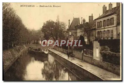 Cartes postales Montargis Boulevard Du Rempart Bateau