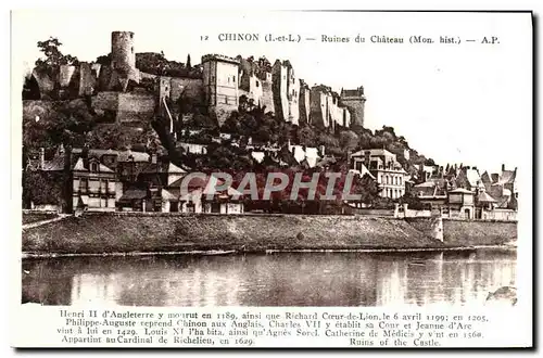 Cartes postales Chinon Ruines Du Chateau