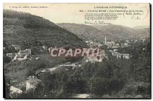 Cartes postales L&#39Ardeche Pittoresque Vals Les Bains Vue d&#39Ensemble De La Vallee