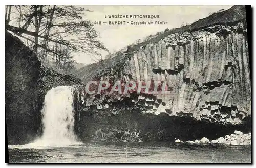 Cartes postales L&#39Ardeche Pittoresque Burzet Cascade De l&#39Enfer