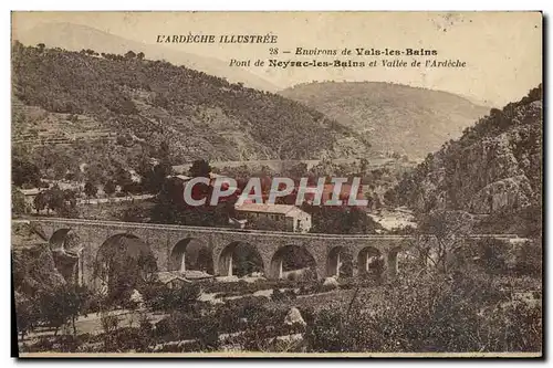 Ansichtskarte AK L&#39Ardeche Illustree Environs De Vals Les Bains Pont De Neyrac Les Bains Et Vallee De l&#39Ard
