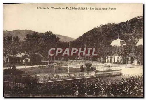 Ansichtskarte AK L&#39Ardeche Illustree Vals Les Bains Les Nouveaux Parcs