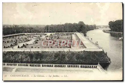 Cartes postales Chenonceaux Le chateau Les Jardins