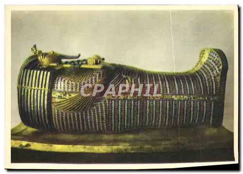 Ansichtskarte AK Tut Ank Amen&#39s Treasures The Second Mummy Shaped coffin Egypte