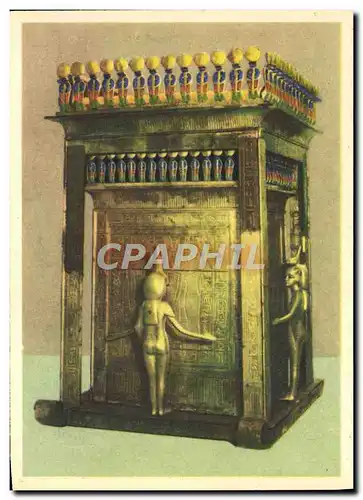 Ansichtskarte AK King Tutankhamun Treasures Shrine on sled Egypte