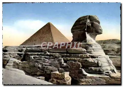 Cartes postales moderne The Great Sphinx and Cheops Pyramid Egypte