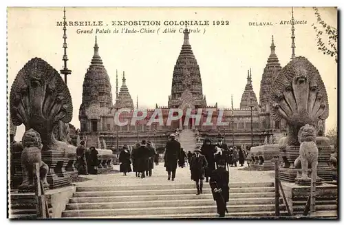 Ansichtskarte AK Marseille Exposition Coloniale 1922 Grand palais de l&#39Indochine Allee centrale