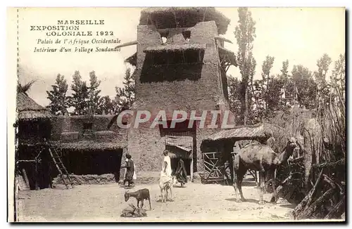 Ansichtskarte AK Marseille Exposition Coloniale 1922 Palais Afrique Occidentale Interieur village soudanais Souda