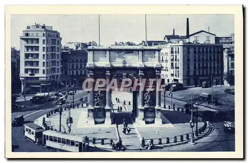 Ansichtskarte AK Marseille La Porte D&#39Aix Tramway