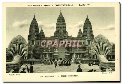 Cartes postales Exposition Coloniale Internationale Paris 1931 Angkor Vat Facade principale