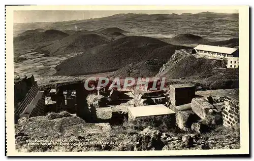 Cartes postales Puy de Dome Ruines du temple de Mercure Domes Sud et Mts Dore vus de l&#39observatoire du Puy de