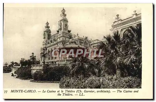 Cartes postales Monte Carlo Le Casino et le Theatre