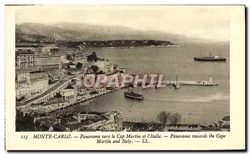 Cartes postales Monte Carlo Panorama Vers le Cap Martin et L'Italie