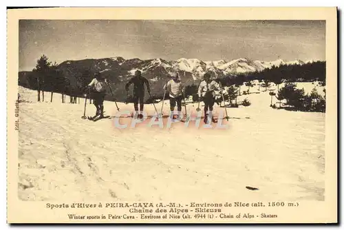 Ansichtskarte AK Peira Cava Environs de Nice Chaine des Alpes Skieurs Ski