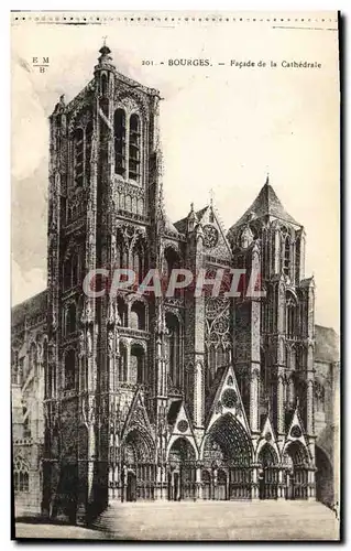 Cartes postales Bourges Facade de la Cathedrale