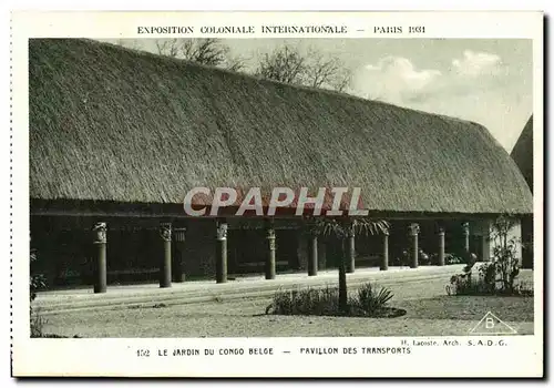 Ansichtskarte AK Exposition Coloniale Internationale Paris 1931 Jardin du Congo belge Pavillon des transports