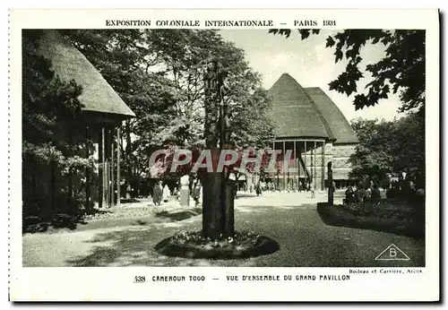 Ansichtskarte AK Exposition Coloniale Internationale Paris 1931 Cameroun Togo Vue d&#39ensemble du grand pavillon