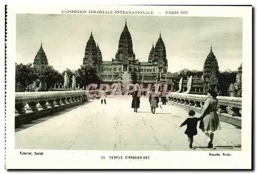 Cartes postales Exposition Coloniale Internationale Paris 1931 Temple d'Angkor Vat