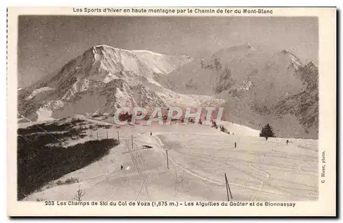 Ansichtskarte AK Les champs de ski du col de Voza Les aiguilles du gouter et de Bionnassay